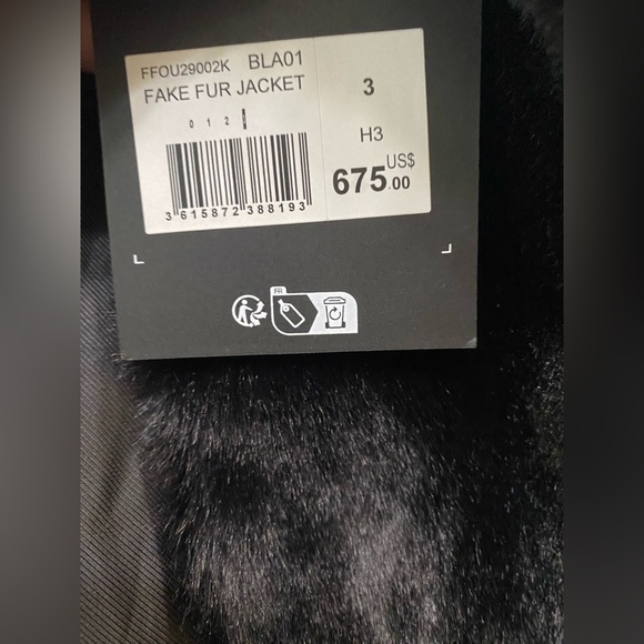 The Kooples Womens Black Faux Fur & Leather Aviator Jacket Fr Sz 3 US 8 NWT - Picture 13 of 16